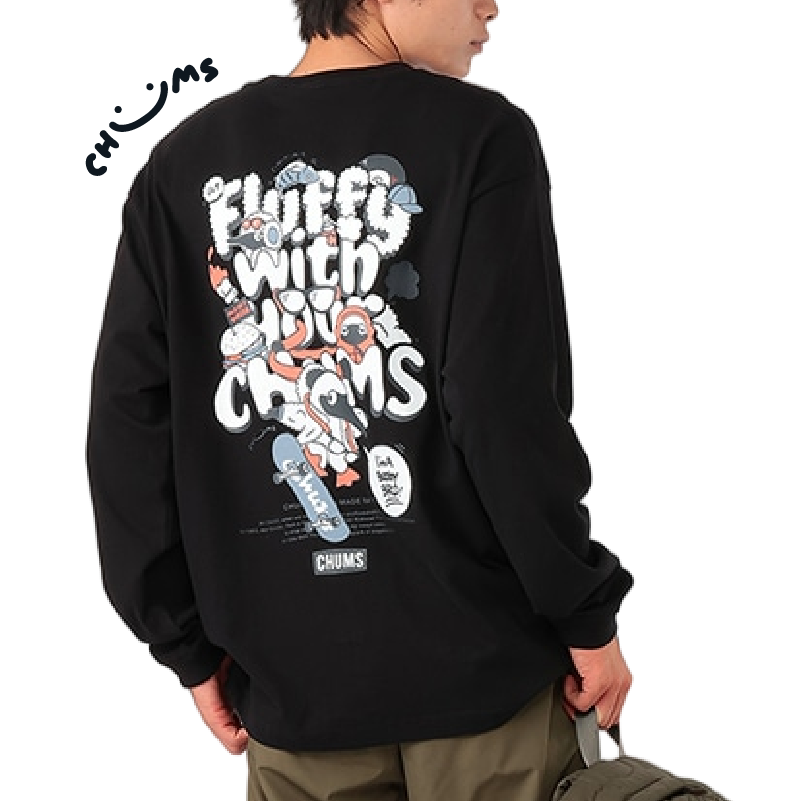 FLUFFY POCKET BRUSHED L_S T-SHIRT  (OVERSIZED)